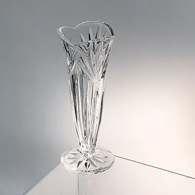 Buy Vintage Flute Crystal Cut Glass Footed Vase 17cm Tall. Excellent Condition Bin16 • 5.99£
