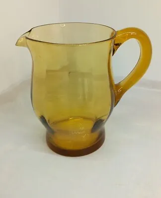 Buy 6.5  Smoked Amber Glass Pitcher Jug Vintage • 6.99£