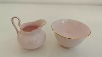 Buy Vintage Tuscan Baby Pink Fine Bone China Milk Jug & Sugar Bowl  • 20£