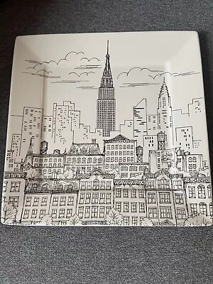 Buy 222 Fifth City Scenes New York City Black& White Serving Plate 10” • 13.98£