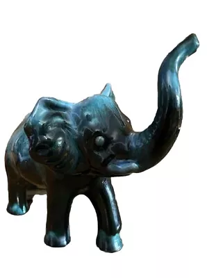 Buy Vintage Blue Mountain Pottery Elephant 1970s Figurine Canada Green Drip • 28.97£