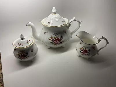 Buy Denby Rockingham Fine English Bone China Teapot/lidded Sugar/creamer - Mint • 93.35£