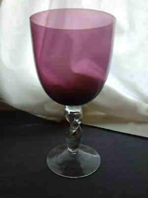 Buy Set Of 4 Amethyst Purple Stemmed Glass Water Or Wine Goblets • 46.60£