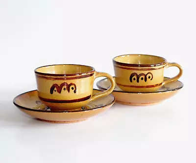 Buy CHRIS HARRIES Coldstone Pottery (Attributed) - Two Slipware Cups And Saucers • 9.99£