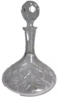 Buy English Vintage Large Cut Glass Crystal Ship's Decanter With Stopper • 49.99£