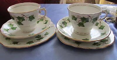 Buy Colclough Ivy Leaf Bone China Trio Teacup Saucer & Tea Plate Square • 11.99£