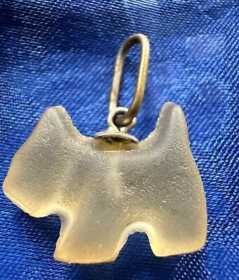 Buy Vintage Czech Pressed Frosted Glass Scottie Dog Charm/pendant • 18£