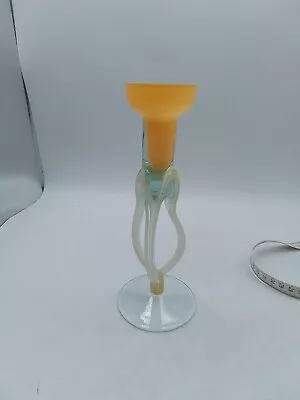 Buy Decorative Glass Candlestick 22cm Tall Possibly F&F Tarnik Fistek • 11£