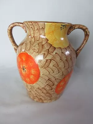 Buy Wadeheath Double Handled Vase With Orange And Yellow Flowers, 17.5cm Tall • 16£