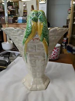 Buy KENSINGTON PRICE ART DECO LUSTRE VASE With BUDGERIGAR DECORATION • 29£