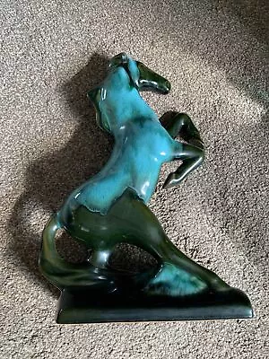 Buy Vintage MCM Midcentury Blue Mountain Pottery Large Green Horse Figurine 14 In • 20£