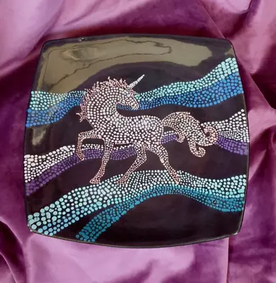 Buy Unicorn Dot Art Cromartie Black Ceramic Decorative Plate • 24.99£