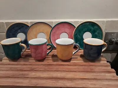 Buy Vtg 90s Set 4 St Michael M&S Espresso Coffee Cups Saucers Demitasse Handpainted • 16£