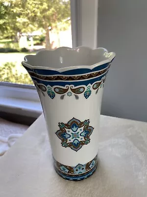 Buy Vera Bradley My Home Paisley Java Blue Vase Made By Andrea By Sadek 8.5  High • 17.73£