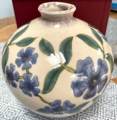 Buy Cobridge Stoneware Periwinkle Vase Rare Shape In Box Like Moorcroft • 49.95£