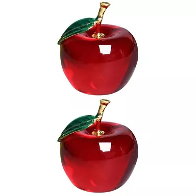 Buy  2pcs Crystal Apples Ornament Decorative Apples Decor Artificial Apples Craft • 18.38£