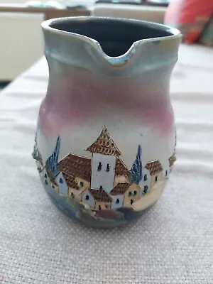 Buy Art Pottery Jug Alpine Village Highland  Signed And Dated • 9.99£