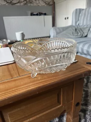 Buy Vintage Cut Glass Crystal Fruit Bowl Retro • 5£