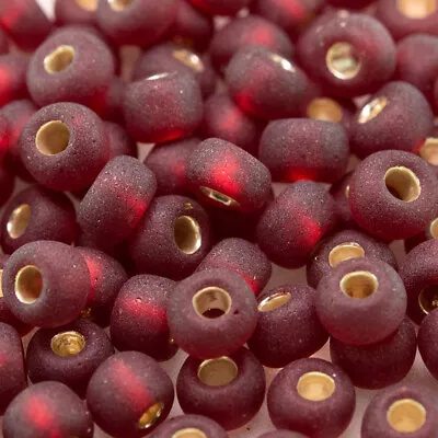 Buy Preciosa Czech Glass Seed Bead 5/0 Dark Red  Matt Silver Lined 30g • 2.99£