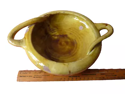 Buy Antique C H Brannam Barum-Ware 1901 Pottery Arts & Crafts Yellow Bowl  Imperfect • 20£