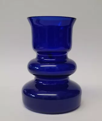 Buy Vintage Colbalt Blue Glass Vase Scandinavian/Finnish Design • 30£