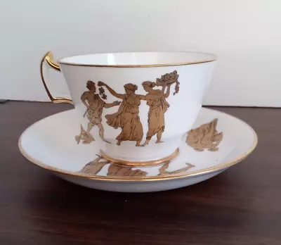 Buy Vintage Hammersley Bone China Teacup & Saucer Greek Pattern In Gold Made In Engl • 30.29£