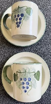 Buy Poole Pottery Vineyard Design 2 Mugs And Saucers • 9.99£