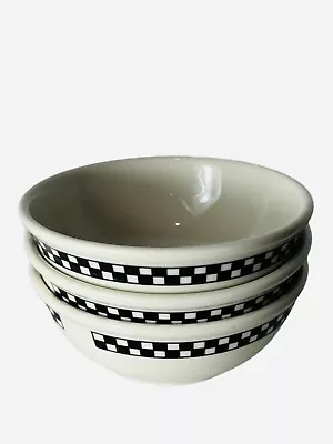 Buy The Fiesta Tableware Company Set Lot Of 3 Checkered Border Cereal Soup Bowls 6  • 37.23£