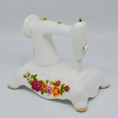 Buy White Rose Floral Sewing Machine Fine Bone China Cottage Rose Ornament • 4£
