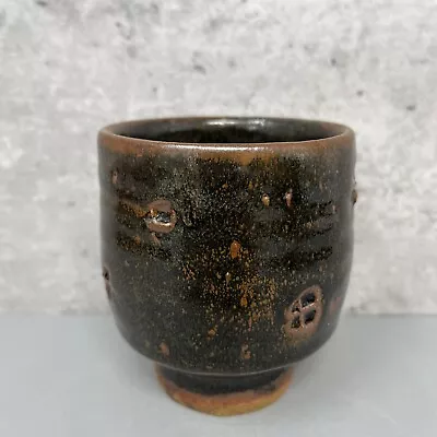Buy Jim Malone Stoneware Yunomi Lessonhall 10 Cm Tenmoku Glaze Impressed Decor #1782 • 125£