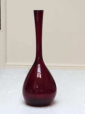 Buy MCM Arthur Percy Gullaskruf Red Gourd Glass Vase Swedish Blomglas Bulb 1952 • 39£