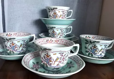 Buy Vintage Adams Calyx Ware 5 Trios Tea Cups Saucer Plates Singapore Bird England • 33£