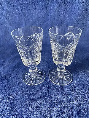 Buy 2 X Vintage Cut Glass Sherry Glasses Liqueur Glasses X 5 Cm W, 10.5 Cm H. (1) • 10£