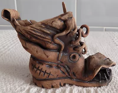 Buy Vintage Hand Made Pottery Boot Ornament • 12£