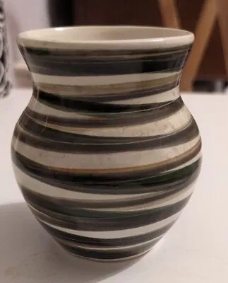 Buy Jo IOW Studio Pottery Totland Green Striped Small Vase (Vintage)  • 3£