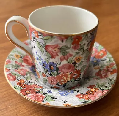 Buy Vintage Lord Nelson Ware England MARINA Chintz Demitasse Cup & Saucer • 13.07£