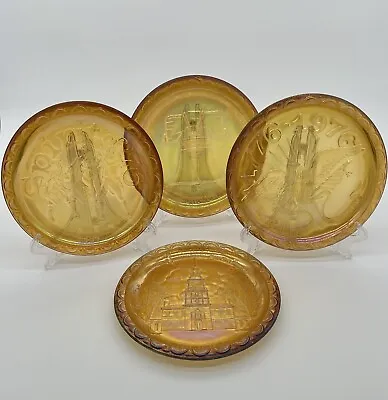 Buy Vintage American Bicentennial 1776 1976 Commemorative Plates Indiana Glass (4) • 36.35£