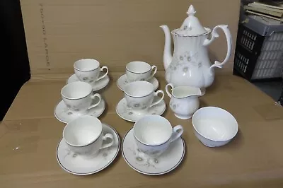 Buy Mayfair 15 Piece 6 Setting Fine Bone China Coffee Set - Complete - White Daisies • 20£