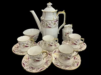 Buy Royal Crown Derby PRINCESS Coffee Cups & Saucers Set With Coffee Pot 13 Pieces • 275£