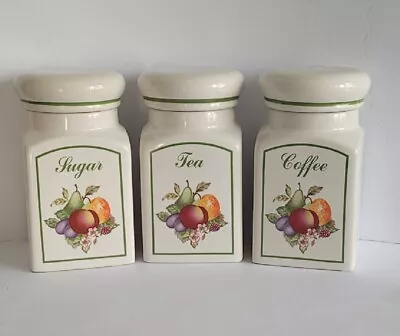 Buy Johnson Brothers Fresh Fruit Ceramic Tea Coffee Sugar Cannisters In White • 22.99£