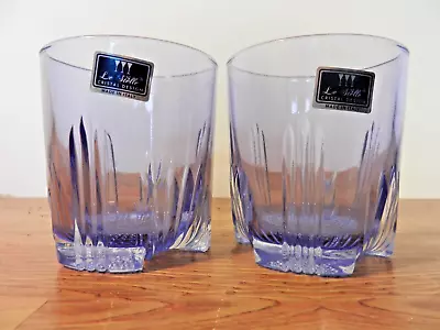 Buy Vintage 'Le Stelle' Cristal Design Italian Purple Cut Glass Tumblers Unused X2 • 16£