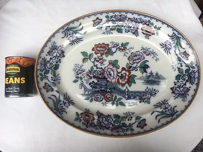 Buy Antique KEELING & CO LTD Burslem , Large Serving Platter. Floral & Pagoda Motif • 25£