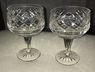 Buy Pair Vintage Champagne Coupe/Sherbet Glasses Beautiful Cut Crystal With Cut Stem • 24.99£