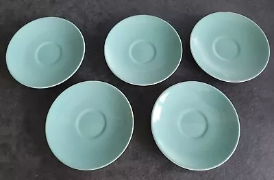 Buy 5 X Poole Pottery Twintone Ice Green & White Saucers • 5.95£