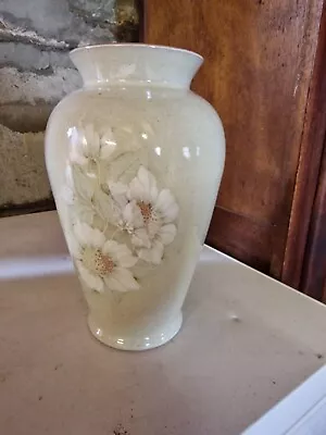 Buy Denby Daybreak Floral Patterned Vase Stoneware Linen Colour • 0.99£