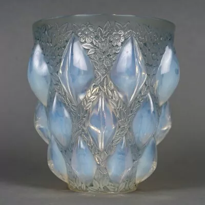 Buy René Lalique R.Lalique Glass Opalescent Glass Patina Blue Rampillon Vase • 1,222.42£