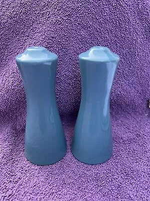 Buy Poole Pottery 5” Contour Salt And Pepper Pots In Teal Green Original Stoppers • 11£