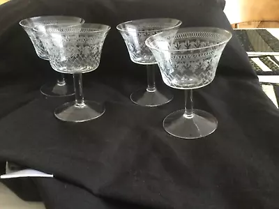 Buy Four Antique Edwardian Pall Mall Lady Hamilton Champagne Glasses • 40£