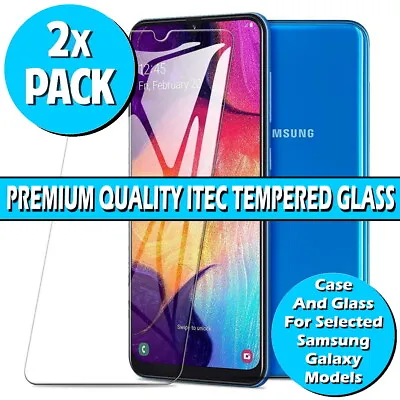 Buy Tempered Glass Screen Protector For Samsung A10 A20/E A40 A50 A70 Gel Case Cover • 1.99£