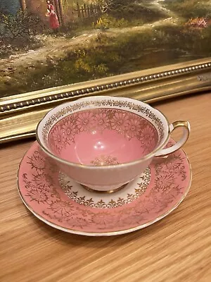 Buy Beautiful Vintage Royal Grafton Pink & Gold Tea Cups & Saucers • 9.99£